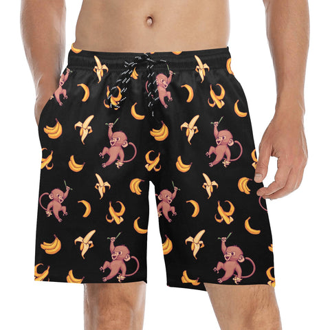 Baby-Monkey-Mens-Swim-Trunks-Black-Mode-Front-View