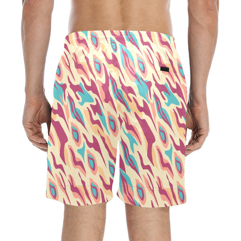 Exotic-Mens-Swim-Trunks-Red-Model-Back-View