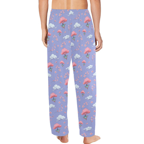 Sakura-Tree-Mens-Pajama-Lavender-Model-Back-View