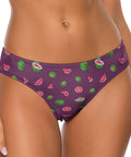 Watermelon-Womens-Thong-Dark-Purple-Model-Front-View