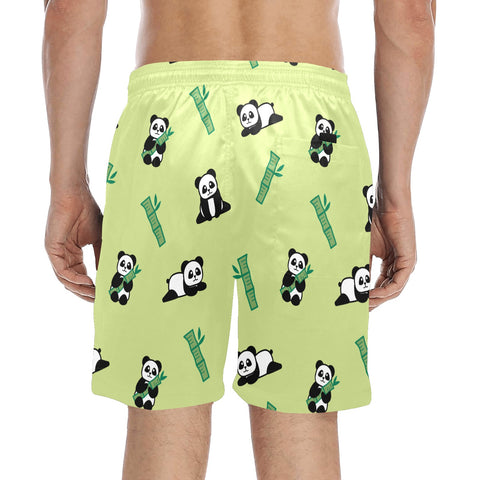Panda-Men's-Swim-Trunks-Khaki-Model-Back-View