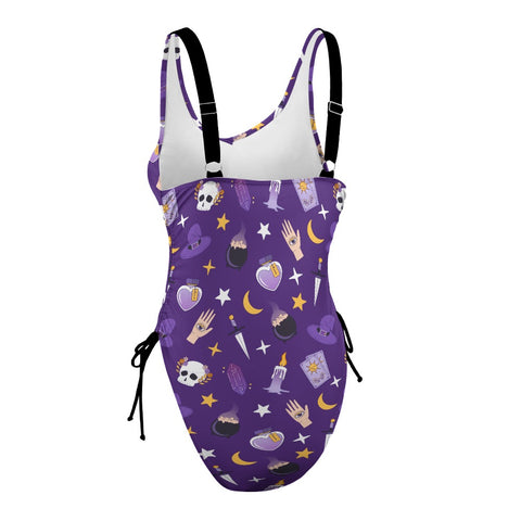 Witch-Core-Women's-One-Piece-Swimsuit-Purple-Product-Side-View