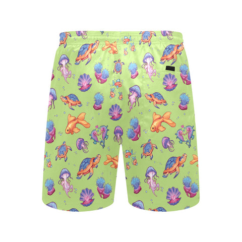 Sea-Life-Mens-Swim-Trunks-Lime-Green-Back-View