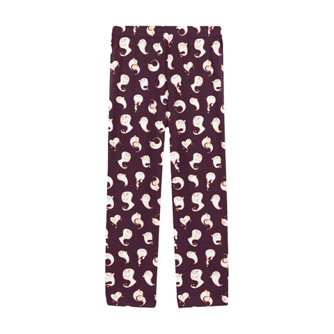 Retro-Ghost-Mens-Pajama-Dark-Purple-Front-View