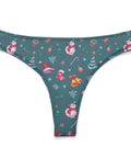 Christmas-Women's-Thong-Teal-Product-Front-View