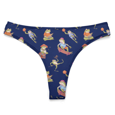Frogs Doing Things Women's Thong