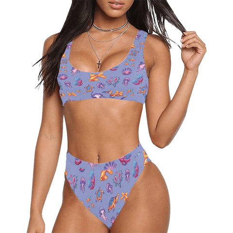 Sea-Life-Womens-Bikini-Set-Lavender-Model-Front-View