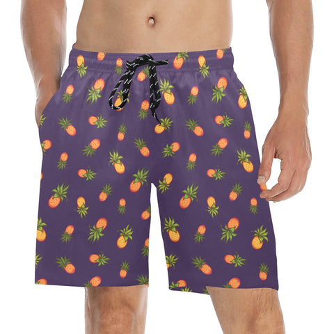 Pineapple-Mens-Swim-Trunks-Dark-Purple-Model-Front-View