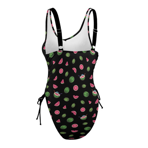 Watermelon-Womens-One-Piece-Swimsuit-Black-Product-Side-View