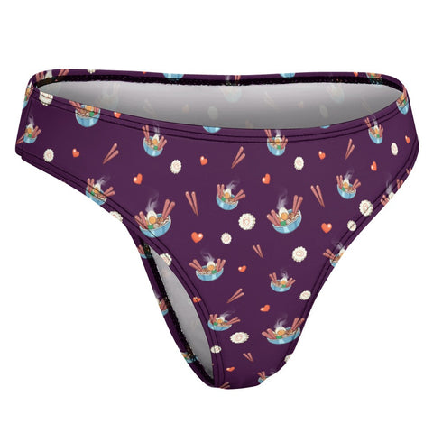 Ramen-Bowl-Women's-Thong-Dark-Purple-Product-Side-View