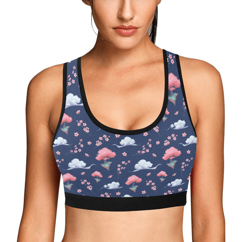 Sakura-Tree-Womens-Bralette-Dark-Blue-Model-Front-View