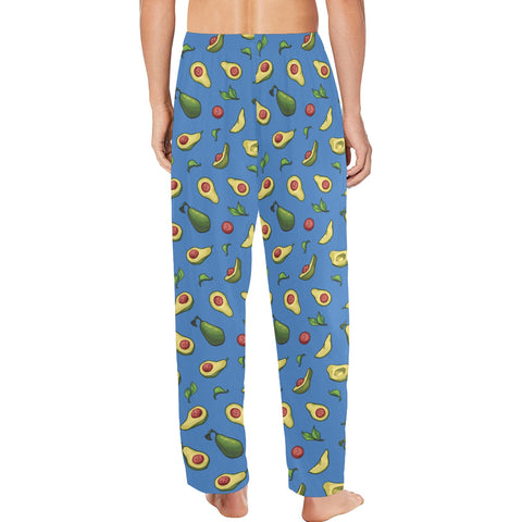 Happy-Avocado-Mens-Pajama-Blue-Model-Back-View
