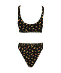 Pineapple-Women's-Two-Piece-Bikini-Black-Back-View