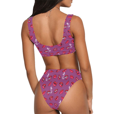 Fatal-Attraction-Womens-Bikini-Set-Magenta-Model-Back-View