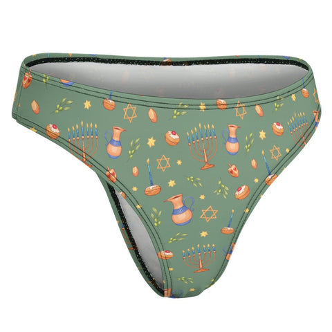 Hanukkah-Women's-Thong-Sea-Green-Product-Side-View