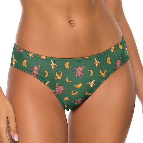 Baby-Monkey-Women's-Thong-Green-Model-Front-View