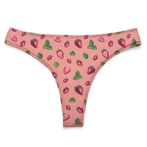 Strawberry-Women's-Thong-Coral-Product-Front-View