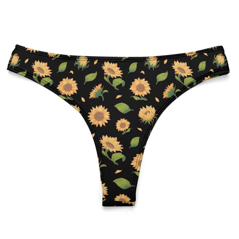 Sunflower-Womens-Thong-Black-Product-Front-View