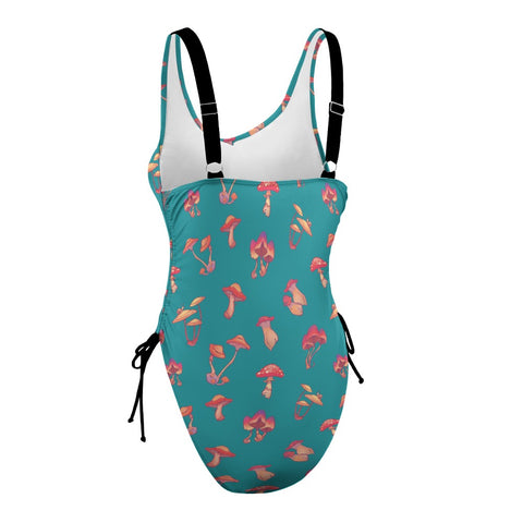Mushroom-Womens-One-Piece-Swimsuit-Teal-Product-Side-View