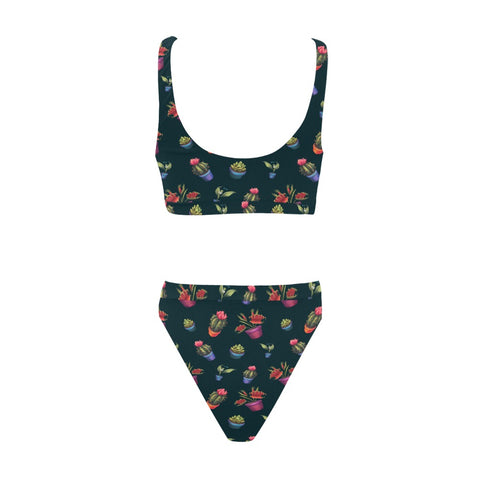 House-Plant-Womens-Bikini-Set-Dark-Purple-Back-View