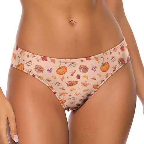 Thanks-Giving-Women's-Thong-Peach-Model-Front-View