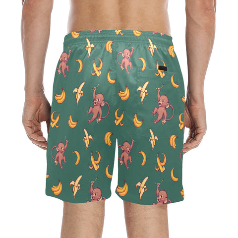 Baby-Monkey-Mens-Swim-Trunks-Greeen-Model-Back-View