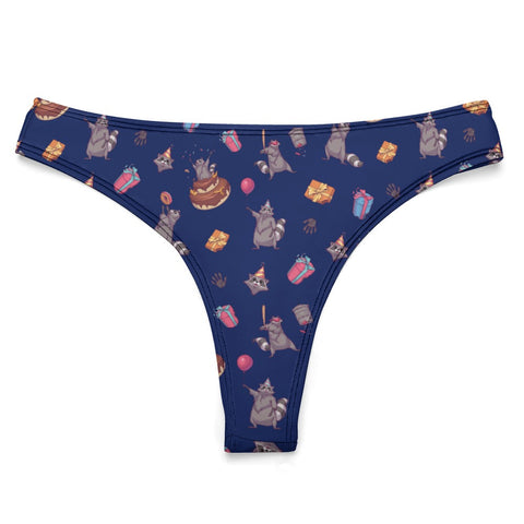 Birthday Raccoons Women's Thong