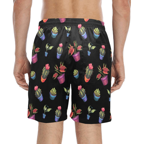 House-Plant-Mens-Swim-Trunks-Black-Model-Back-View