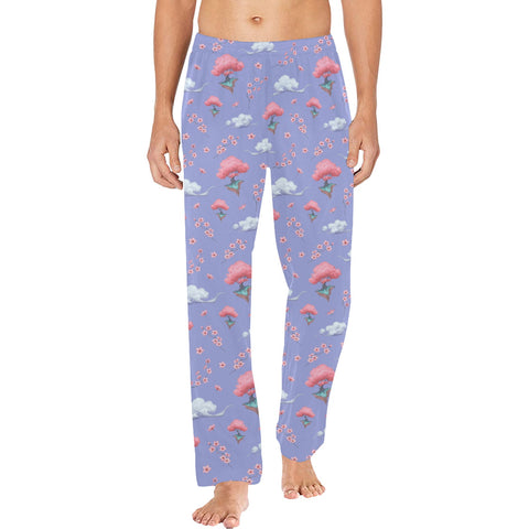 Sakura-Tree-Mens-Pajama-Lavender-Model-Front-View
