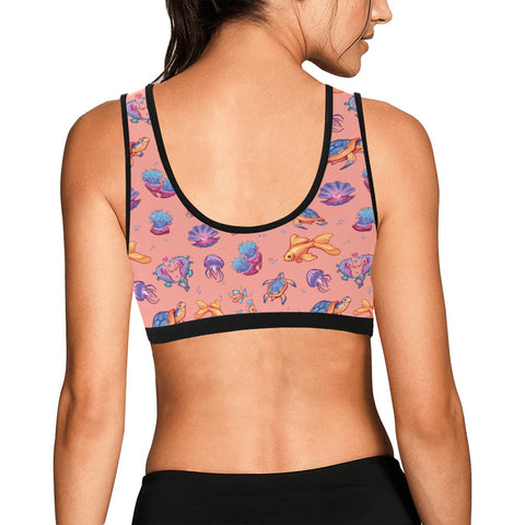 Sea-Life-Womens-Bralette-Coral-Model-Back-View