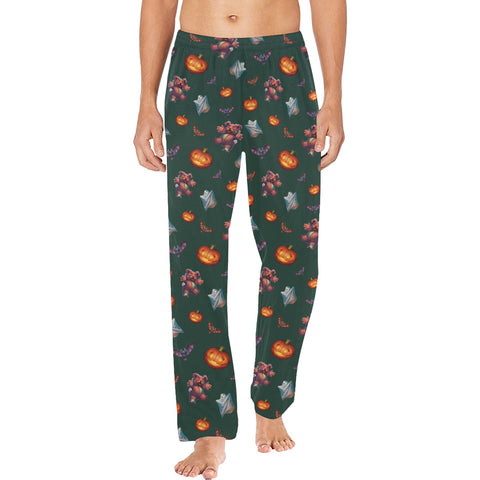 Halloween-Mens-Pajama-Dark-Green-Model-Front-View