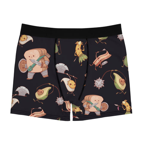 Food-Fight-Mens-Boxer-Briefs-Black-Front-View