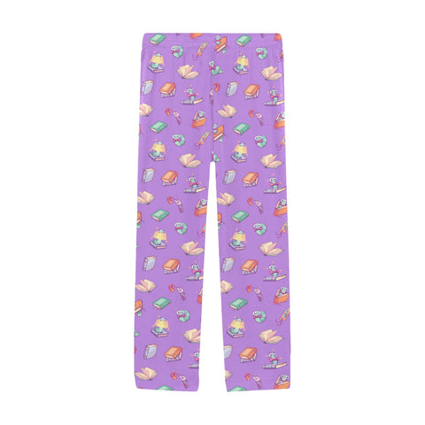 Book-Worm-Men's-Pajamas-Purple-Front-View