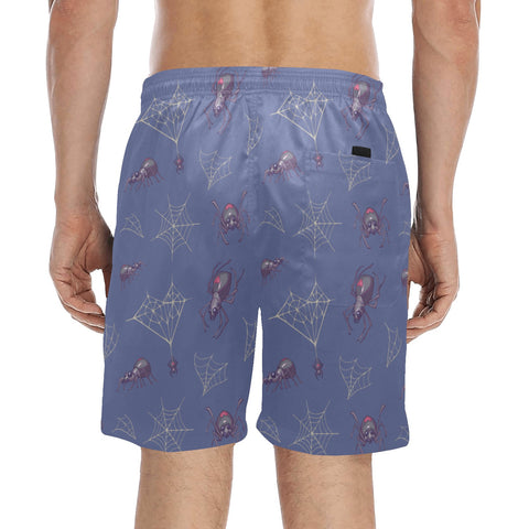 Black-Widow-Men's-Swim-Trunks-True-Blue-Model-Back-View