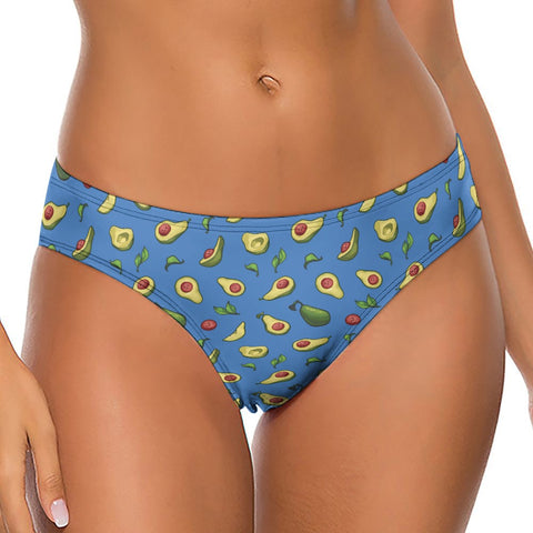 Happy-Avocado-Womens-Thong-Blue-Model-Front-View