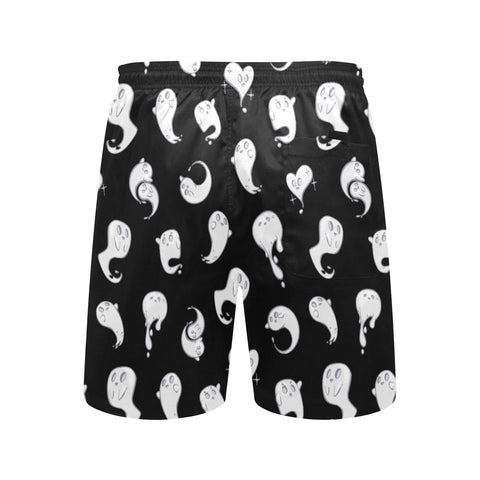 Retro-Ghost-Mens-Swim-Trunks-Black-Back-View