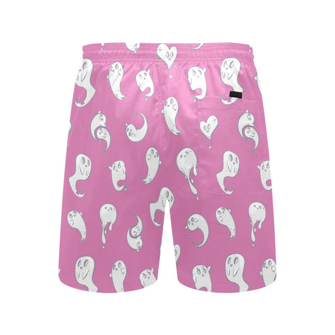 Retro-Ghost-Mens-Swim-Trunks-Magenta-Back-View