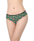 Baby-Monkey-Womens-Hipster-Underwear-Green-Model-Front-View
