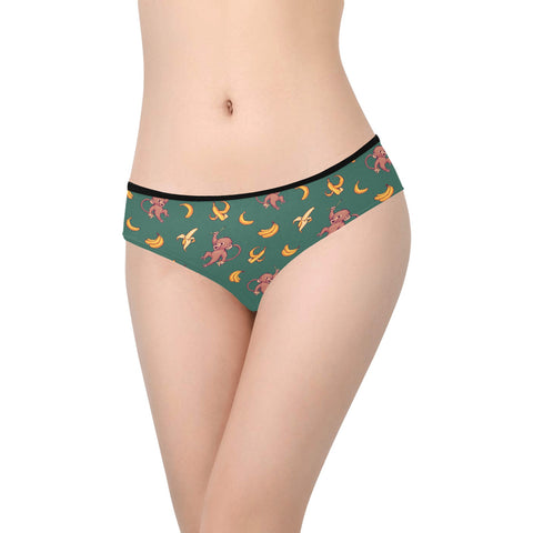 Baby-Monkey-Womens-Hipster-Underwear-Green-Model-Front-View