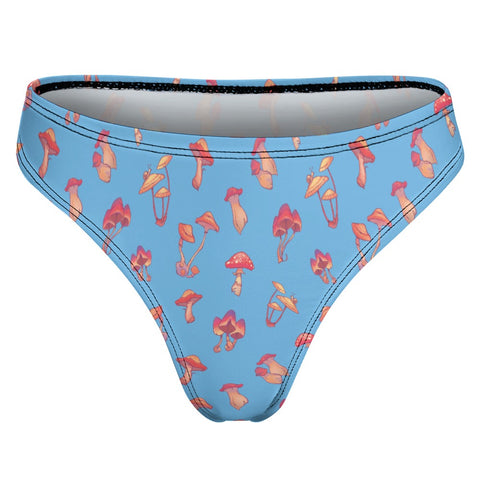Mushroom-Women's-Thong-Sky-Blue-Product-Back-View