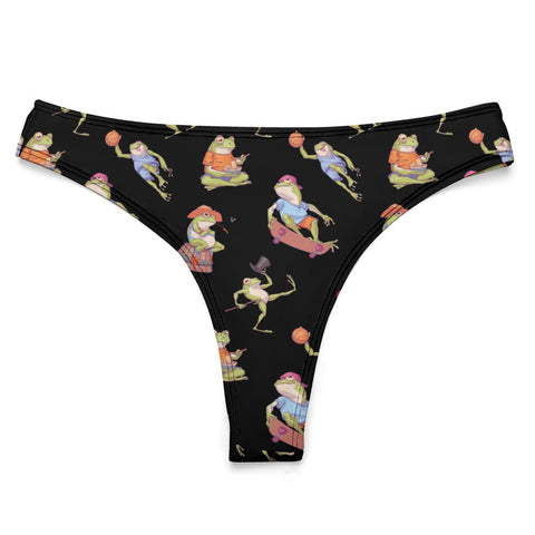 Frogs Doing Things Women's Thong