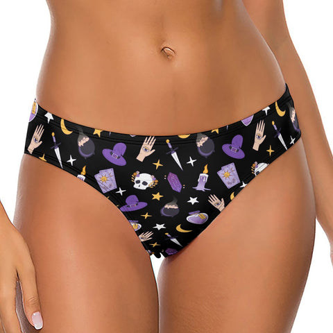 Witch-Core-Womens-Thong-Black-Model-Front-View