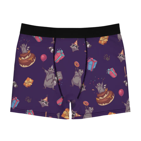 Birthday-Raccoons-Mens-Boxer-Briefs-Dark-Purple-Front-View