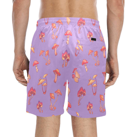 Mushroom-Mens-Swim-Trunks-Light-Purple-Model-Back-View