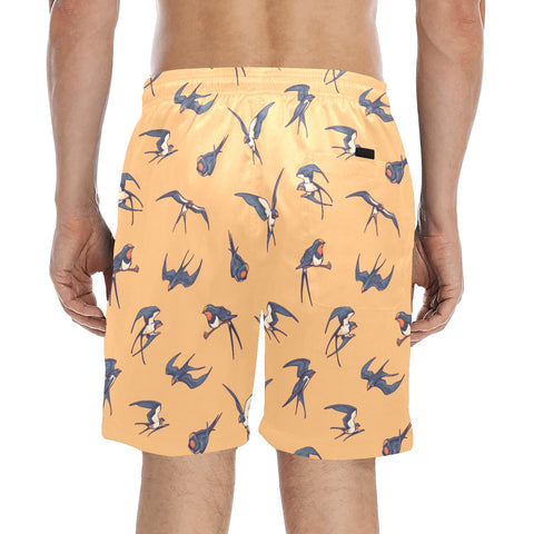 Sparrow-Mens-Swim-Trunks-Yellow-Model-Back-View
