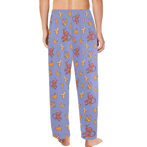 Baby-Monkey-Mens-Pajama-Cornflower-Blue-Model-Back-View