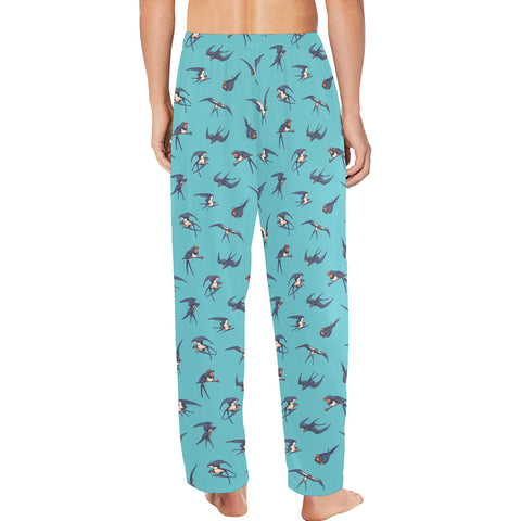 Sparrow-Mens-Pajama-Turquoise-Model-Back-View