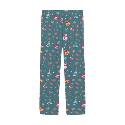 Christmas-Mens-Pajama-Teal-Front-View