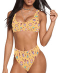 Banana-Split-Womens-Bikini-Set-Yellow-Model-Front-View
