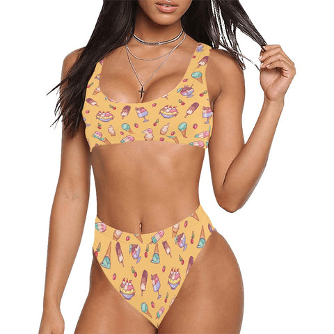 Banana-Split-Womens-Bikini-Set-Yellow-Model-Front-View